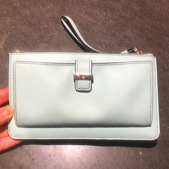 Kate spade tiffany blue wristlet wallet